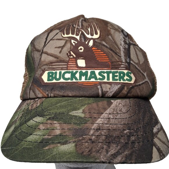 Buckmasters Other - Vintage Buckmasters Cap Hat Tree Camo Camouflage Deer Hunting Hunt Mesh USA